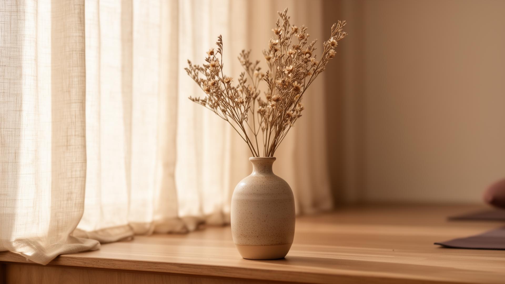 Calm wellness space with natural light and botanical elements